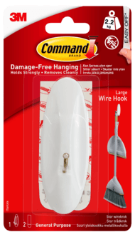 Command selvheftende kroker ståltråd large, 1-pakning