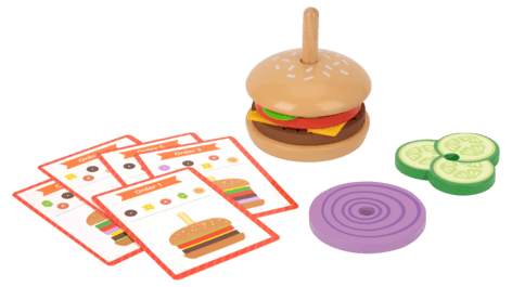 Lekesett hamburger i tre, 15 deler, fra 3 år