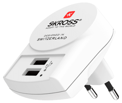 SKROSS USB-lader med doble uttak