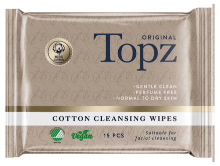 Topz Beauty våtservietter til ansikt, 15-pakning