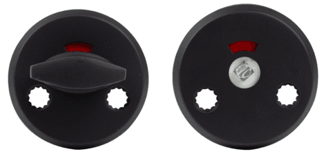 Habo WC-beslag til dør, svart aluminium