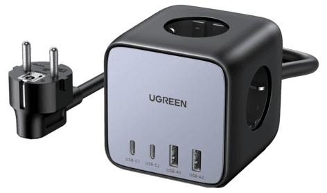 Ugreen Diginest Cube grenuttak og lader USB-C, USB-A