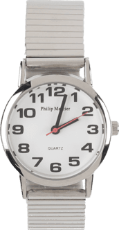 Analogt unisex armbåndsur, sølvfarget