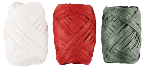 Gavebånd raffia 5 meter, 3-pakning