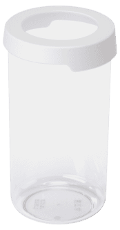 Rund plastboks med lokk