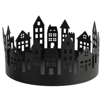 Lyslykthus i metall, svart