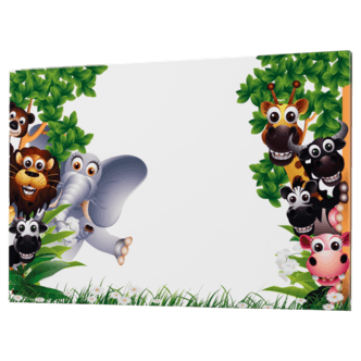 Naga magnettavle barn, stål, zoo 60x40 cm