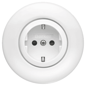 Hager serie 1930 énveis innfelt stikkontakt med ramme, plast