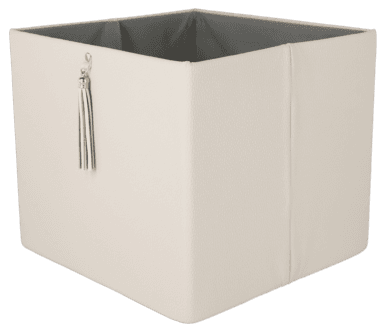 Kvadratisk oppbevaringsboks, lærimitasjon