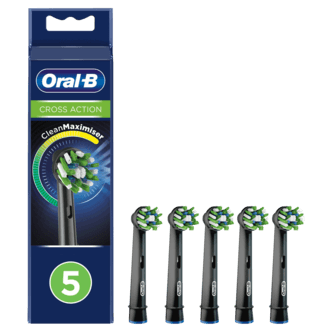 Oral-B Cross Action børstehoder, 5-pakning, svart