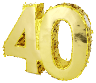 Gyllen piñata med tall