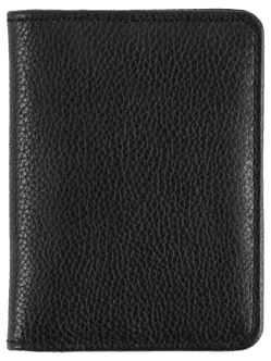 Kortholder i ekte lær, 6 rom, svart