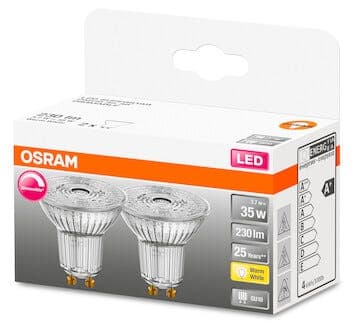 Osram dimbar LED GU10, 2-pakning