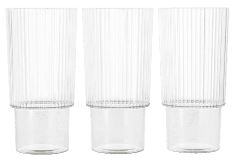 Drikkeglass i plast 35 cl, stabelbare, 3-pakning