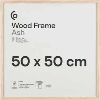 Kvadratisk fotoramme av FSC-merket tre på 50 x 50 cm
