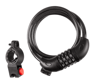 Sykkellås med vaier og kodelås, 1 meter