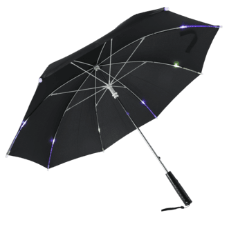 Paraply med LED-lys, svart, 103 cm diameter