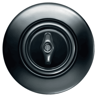 Hager serie 1930 innfelt kronevender med vribryter, porselen