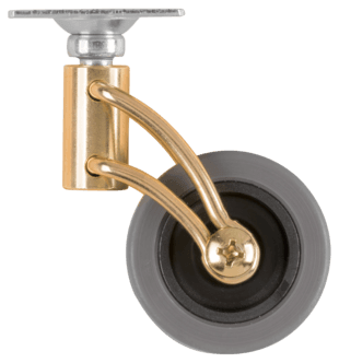 Møbelhjul med messingbøyle