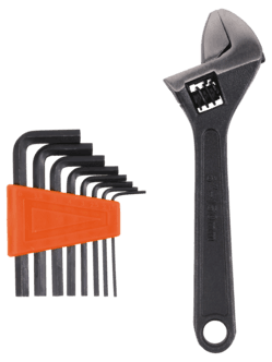 Skiftenøkkel- og nøkkelsett