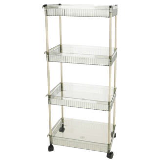 Oppbevaringsvogn 4 skuffer grønn/gull