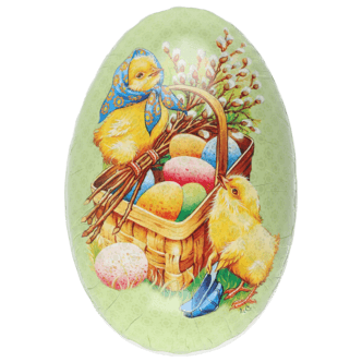 Påskeegg papp med klassiske påskemotiv, 15 cm