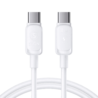 SiGN USB-C- til USB-C-kabel 100W, hvit