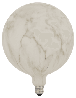 Dekorpære i marmordesign, LED, E27, varmhvit