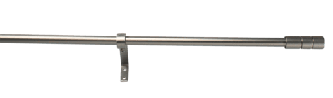 Gardinstang med endeknotter og veggfester, 120–210 cm