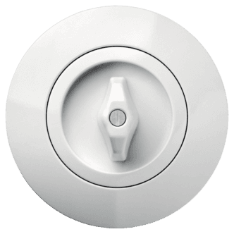 Hager serie 1930 innfelt kronevender med vribryter, porselen