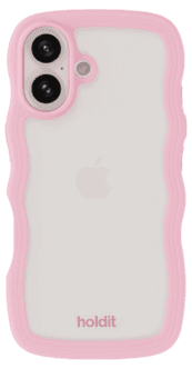 Holdit Wavy Case mobildeksel til iPhone 16, gjennomsiktig