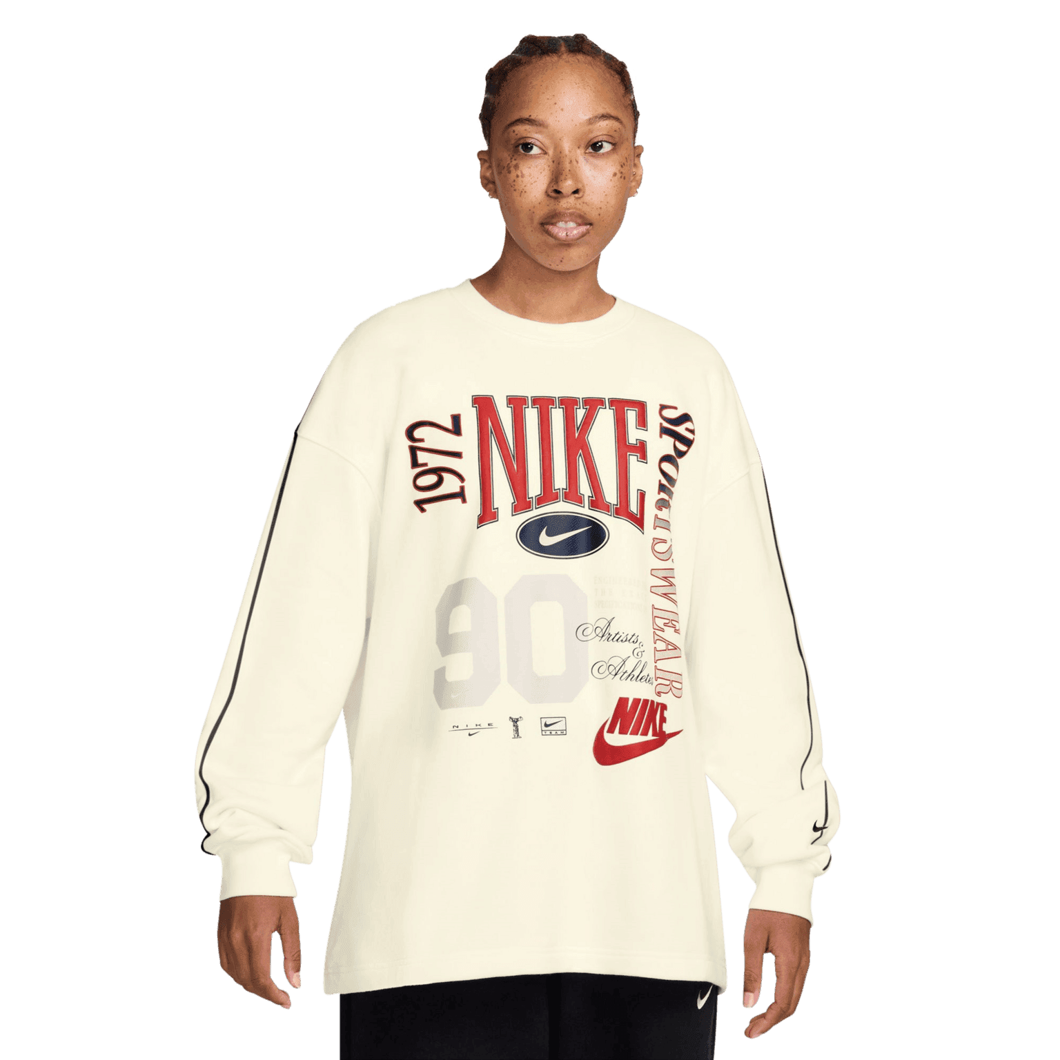 Nike Oversized Crew-Neck French Terry Sweatshirt, genser, dame