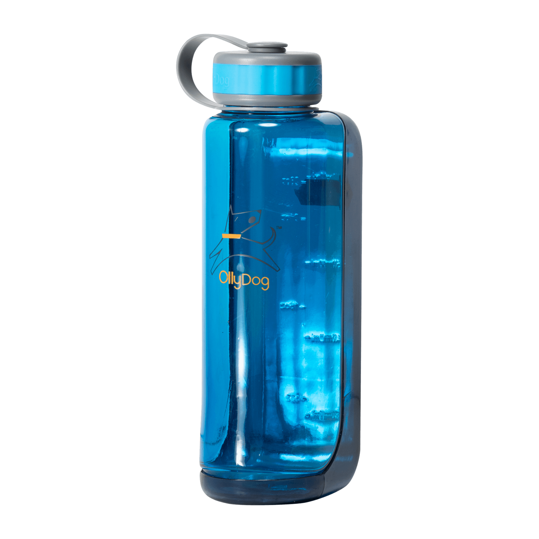 OllyDog OllyBottle 1L Ocean, drikkeflaske med hundeskål