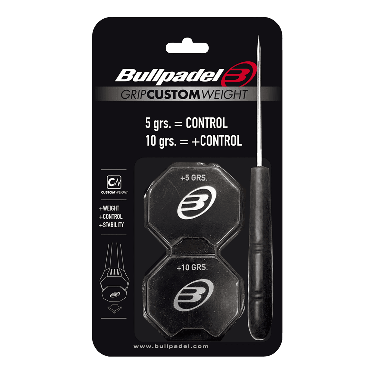 BullPadel Grip Custom Weight 5/Gr, racketvekter
