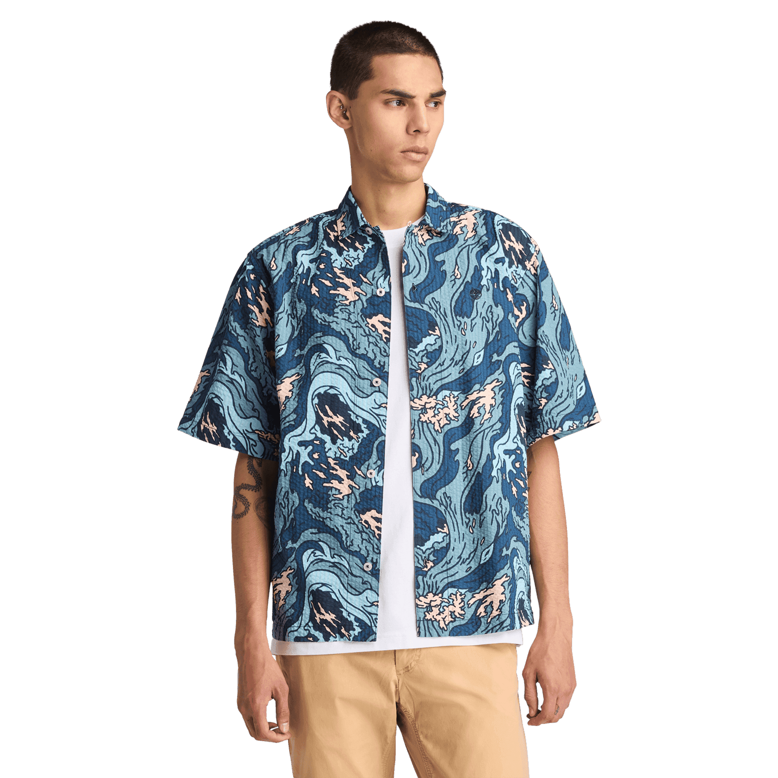 Timberland Seersucker Graphic Reso, skjorte