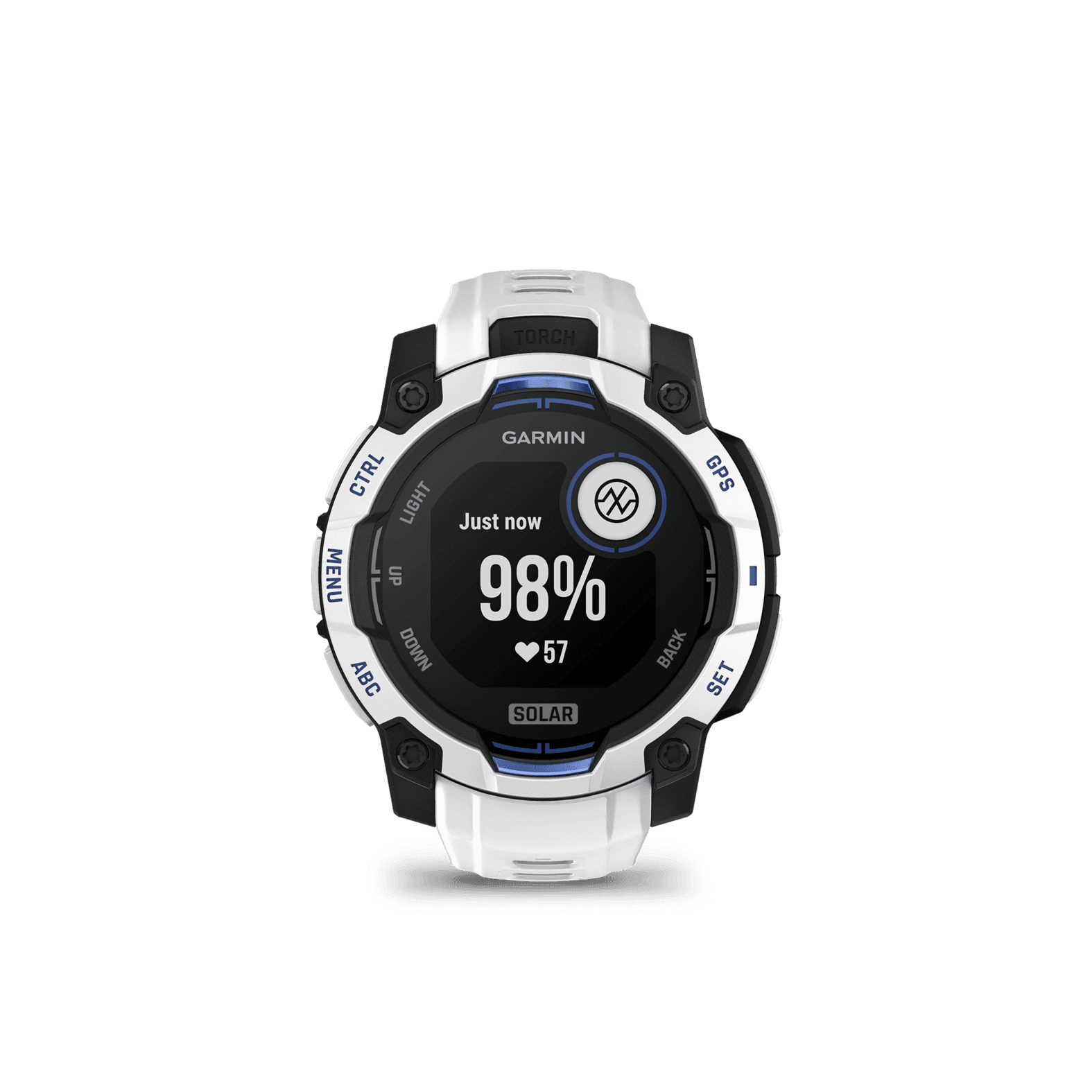 Garmin Instinct 3 LTD, 45mm, Solar, Whitestone w/ White Strap, multisportklokke, smartklokke