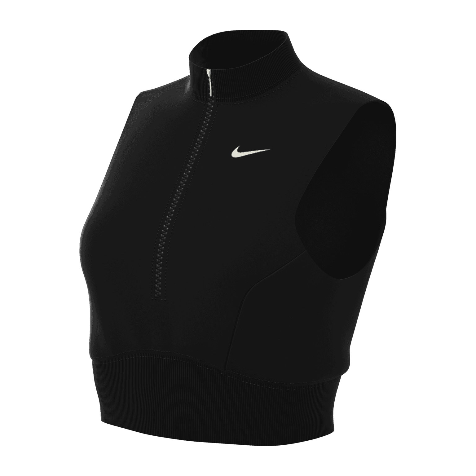 Nike Chill Terry Cropped 1/2 Zip Tank Top, Sports-BH, dame