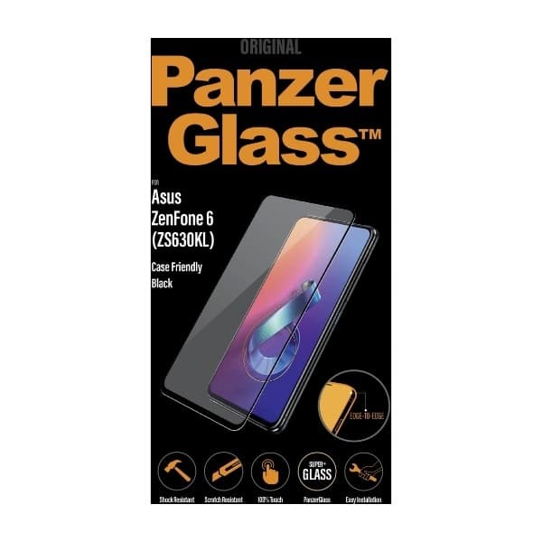 PanzerGlass Zenfone 6 Case Friendly skjermbeskytter, svart