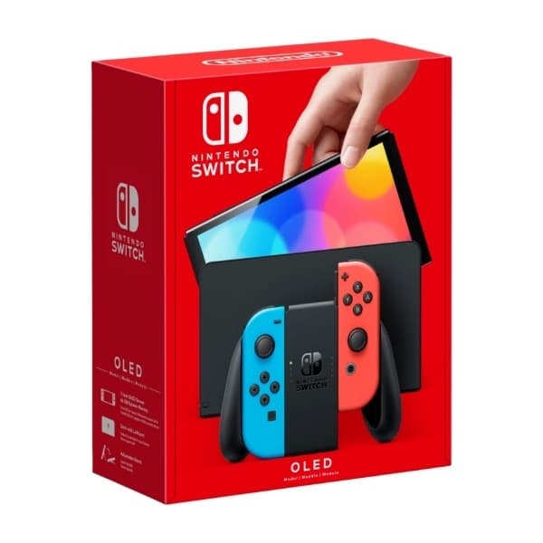 Nintendo Switch OLED spillkonsoll neonrød/neonblå (Returnert innen 60 dager - Produktet er i orden)