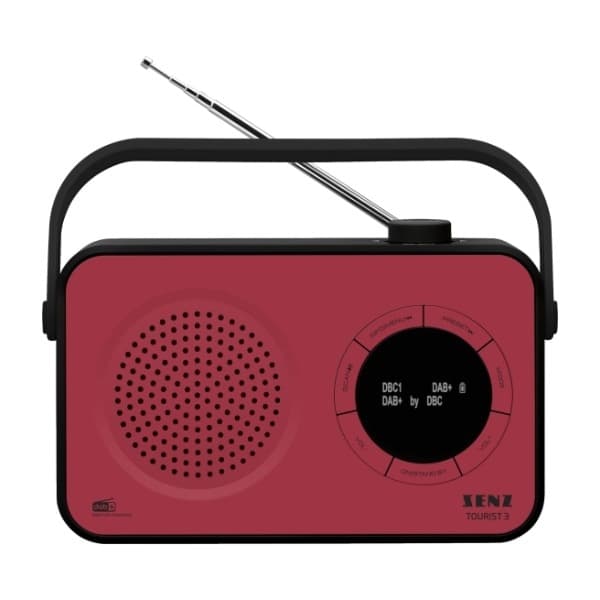 Senz Tourist 3 DAB+/FM Bluetooth-radio, rød (Returnert innen 60 dager - Produktet er i orden)