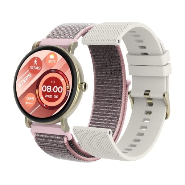 Triacle Legacy One Fitness smartklokke, Special Edition-pakke med ekstra nylonarmbånd, gull (Returnert innen 60 dager - Produktet er i orden)