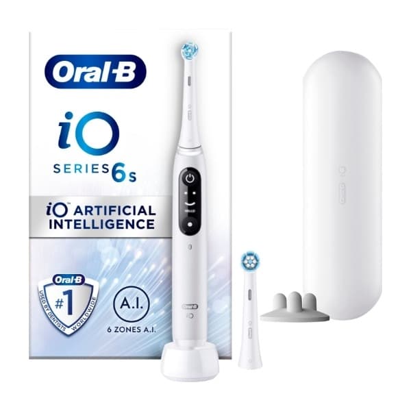 Oral-B iO Series 6S elektrisktannbørste, Alabaster white (Siste sjanse - utgående produkt)