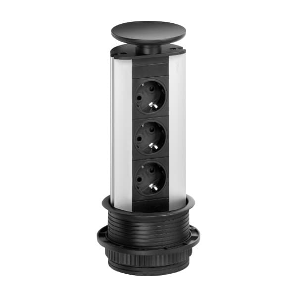 EVOline Port 3 X stikkontakt, svart (Returnert innen 60 dager - Produktet er i orden)