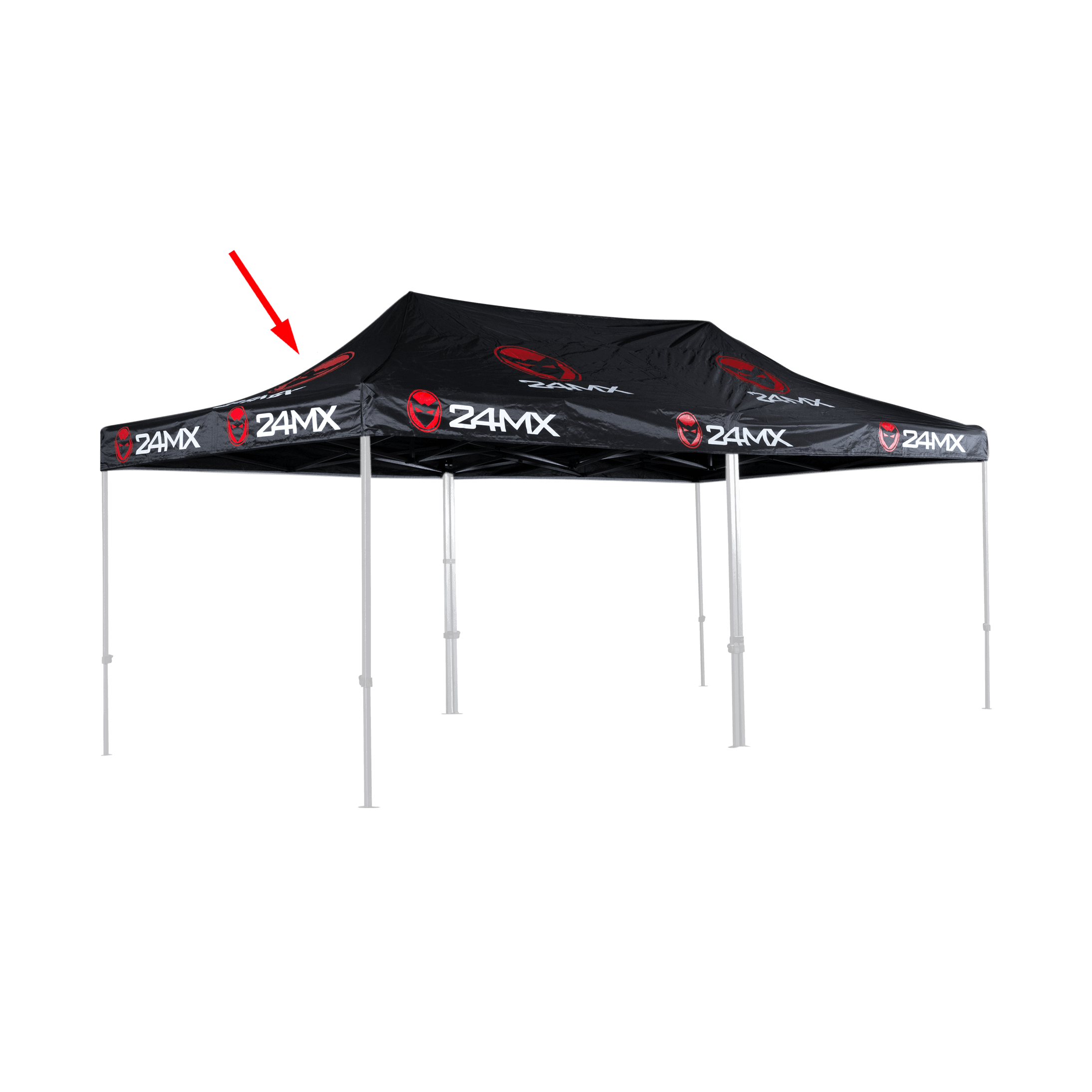 Takduk 24MX 6x3m Easy-Up Depottelt Svart (Kun Tak)