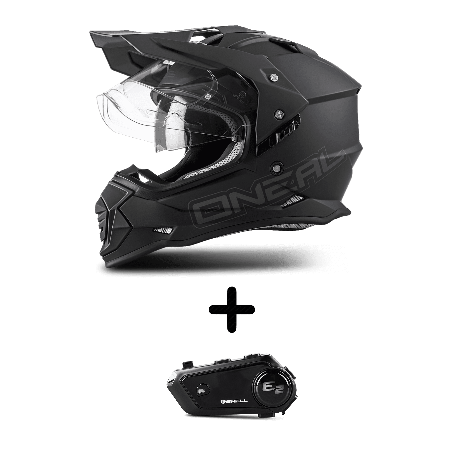 Adventurehjelm O'Neal SIERRA FLAT V.23 Svart og Intercom Snell E-2