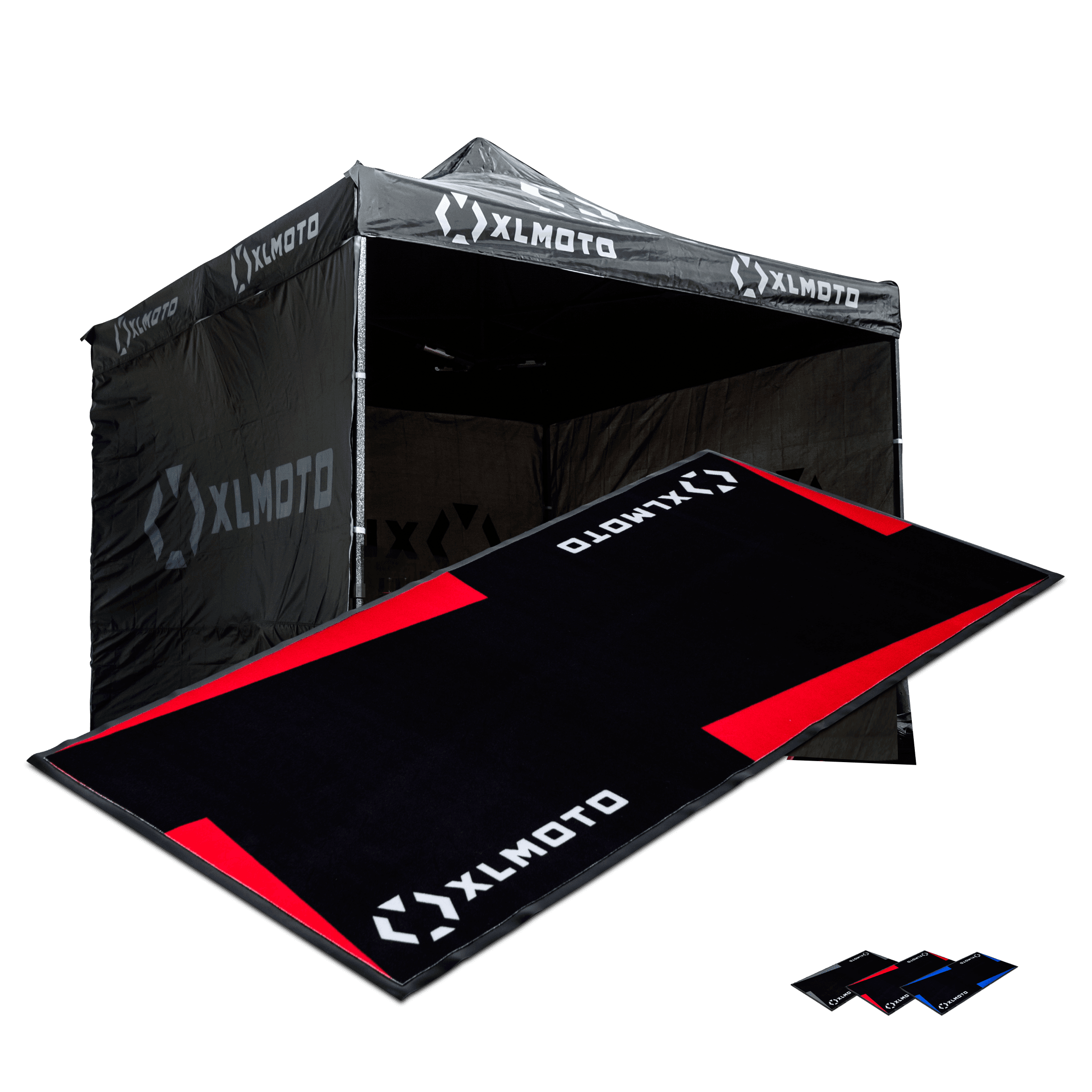 Depottelt XLMOTO Easy-Up Svart + XLMOTO Verkstedsmatte 200x100 cm