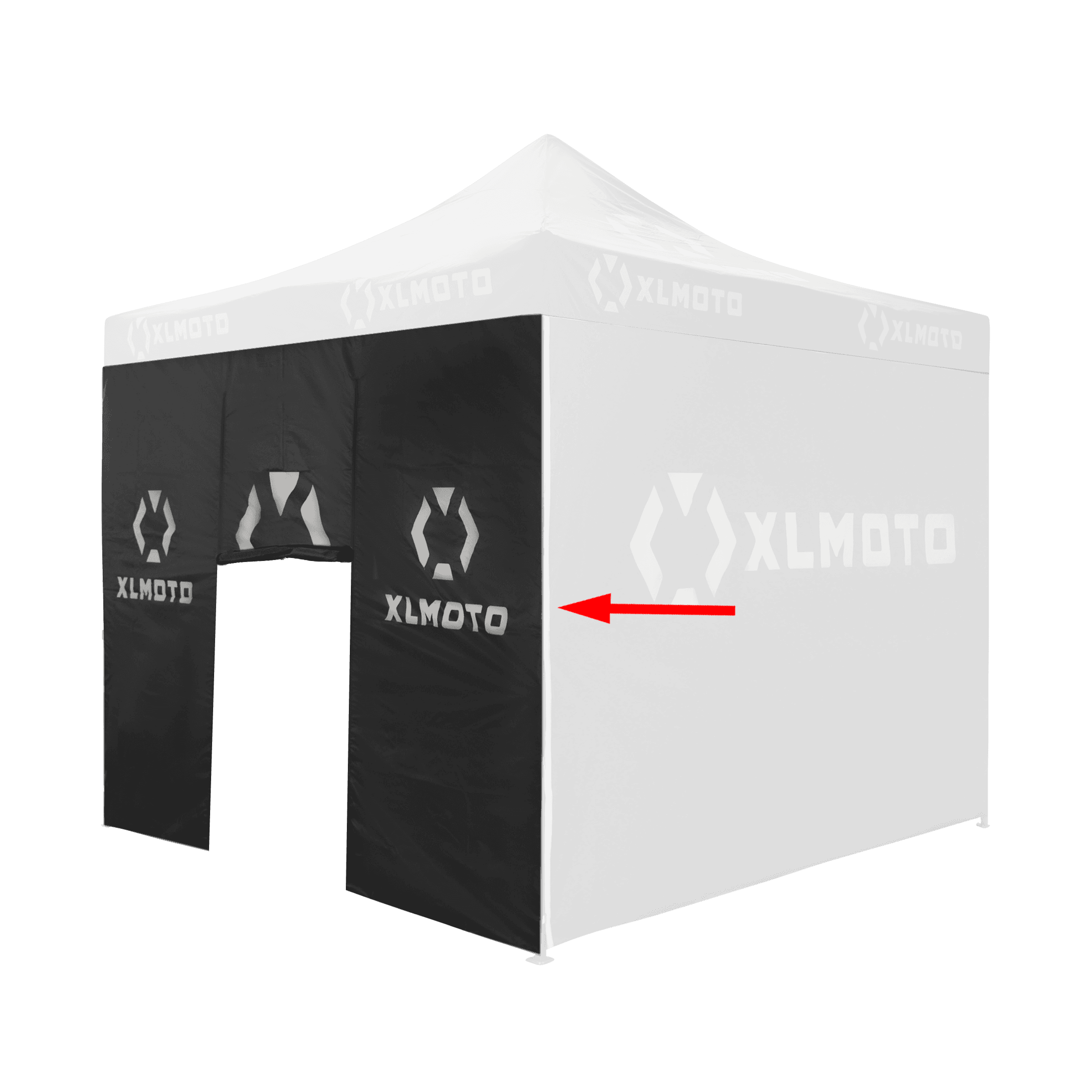 Vegg m/Dør til XLMOTO Easy-Up Depottelt Svart